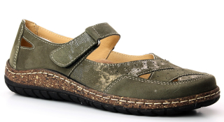 Dámské kožené sandály WA-548 oliva Hilby